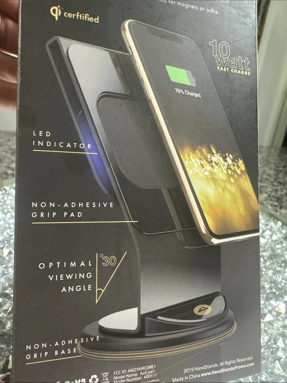 Nowire Desk Stand Wireless Charger - Black NEW